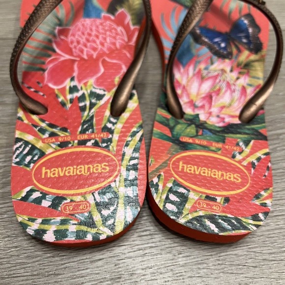 Havaianas Women’s size 9/10 M Butterfly Flower Floral Flip Flops Thongs Sandals - Picture 6 of 7